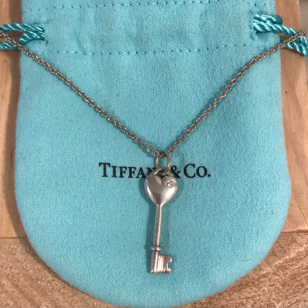 Tiffany&Co Heart Key Necklace with Diamond